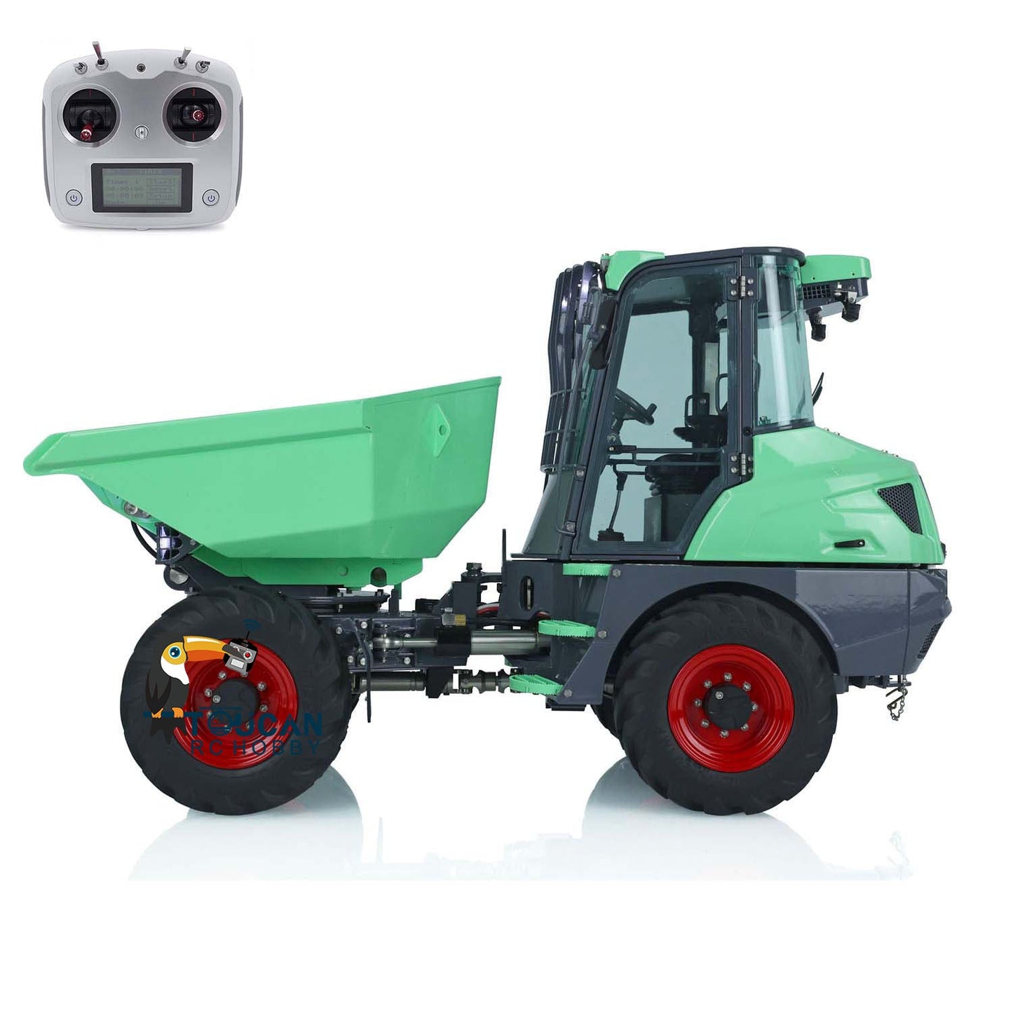 LESU 1/14 4X4 AOUE 6MDX Metal Articulated Remote Controlled Hydraulic Dumper Truck RC Tipper Car Painted ESC PNP Motor