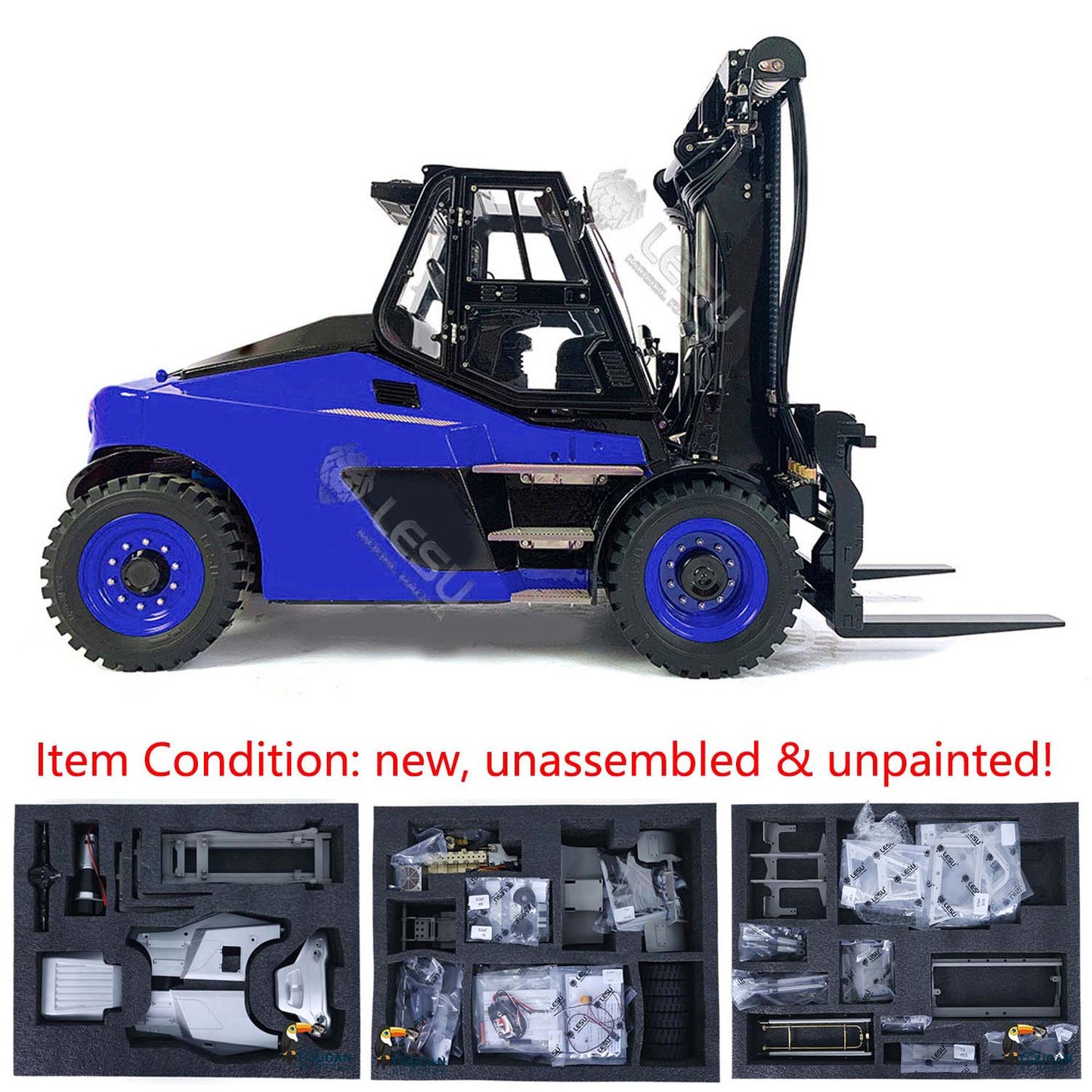 LESU 1/14 Heavy RC Hydraulic Forklift KIT Fast Coupler Extended Fork for LDH160 Remote Control Truck Aoue-LD160S Model