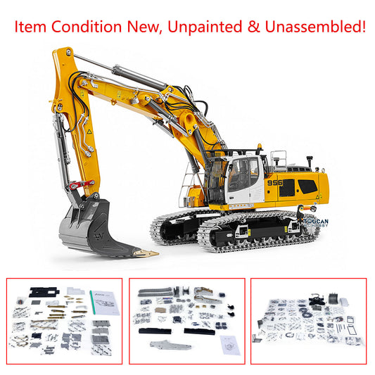 LESU Aoue LR956 1/14 Radio Controlled Dual Pumps Hydraulic Excavator KIT Metal 3 Arms RC Digger Model 4+3CH Valve Light GPS