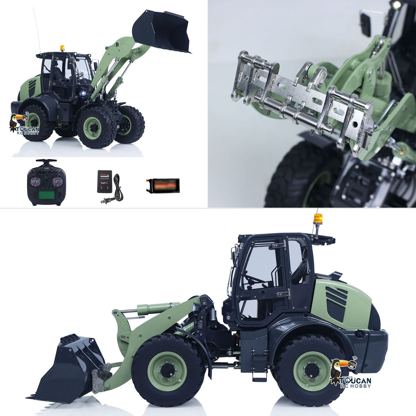 RTR LESU Metal 1/14 Remote Control Hydraulic Loader Aoue WA100M-8 4CH Valve RC Engineering Vehicle Quick Coupler Lights Sounds