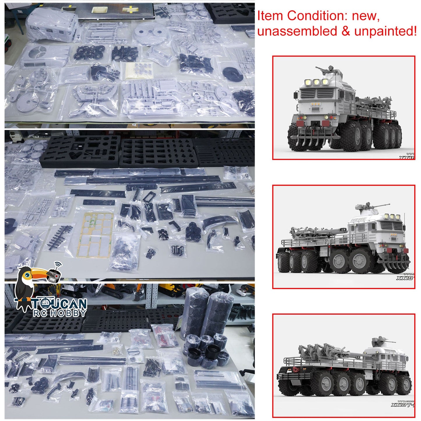 CROSSRC 1/12 10x10 XX10 T-REX Military RC Truck Remote Control Armored Car Unpainted Unassembled 2-speed Transmission Horn Sound Effect