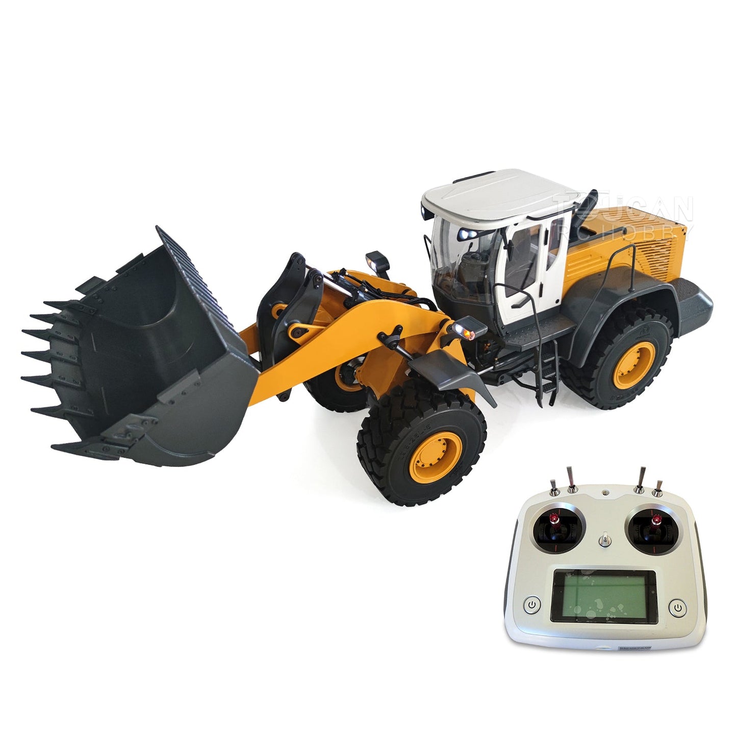 JDMODEL 1/14 870K K870 RC Wheeled Loader Hydraulic Metal Truck Assembled Painted I6S Radio Light Sound System Valve Pump ESC Motor