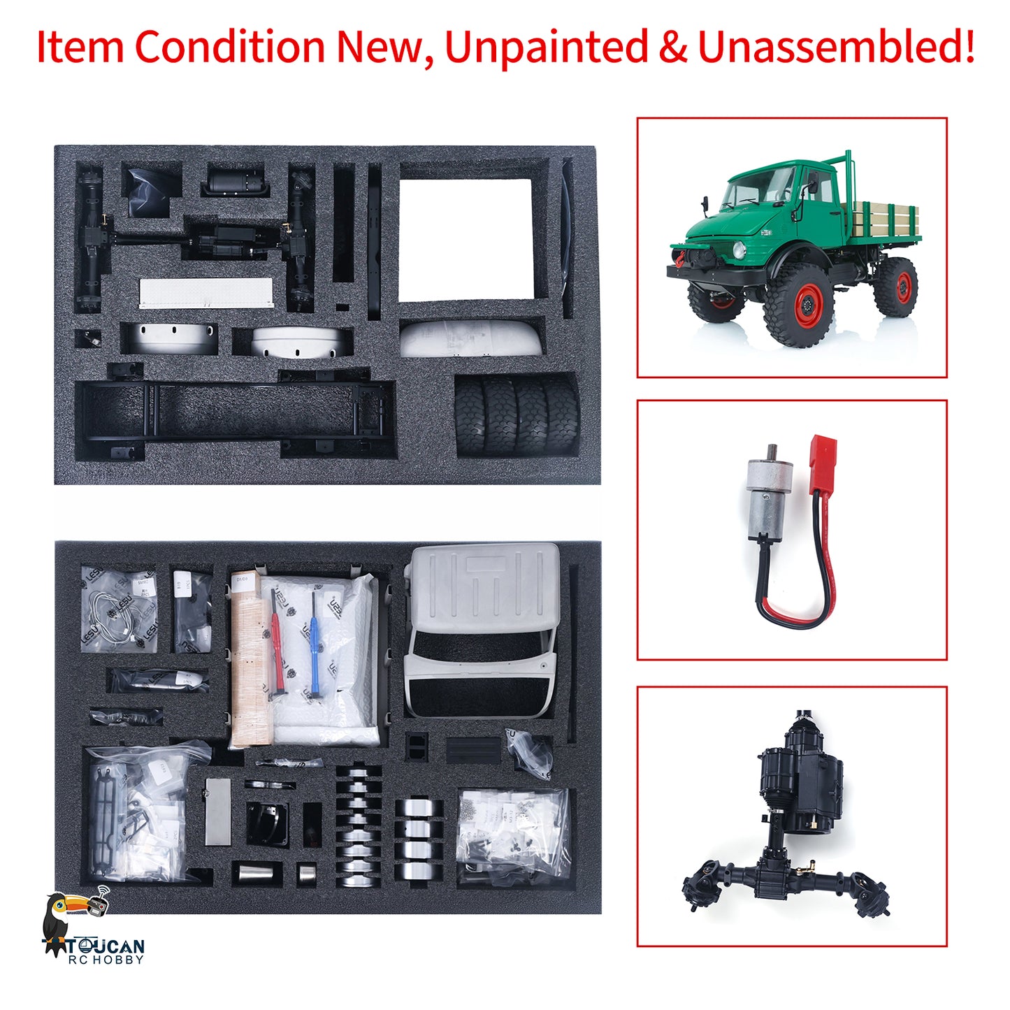 LESU 1/10 U406 RC Off-Road Vehicles for 4x4 Truck Remote Control Climbing Car Hobby Model DIY Vehicle 433x238x248mm