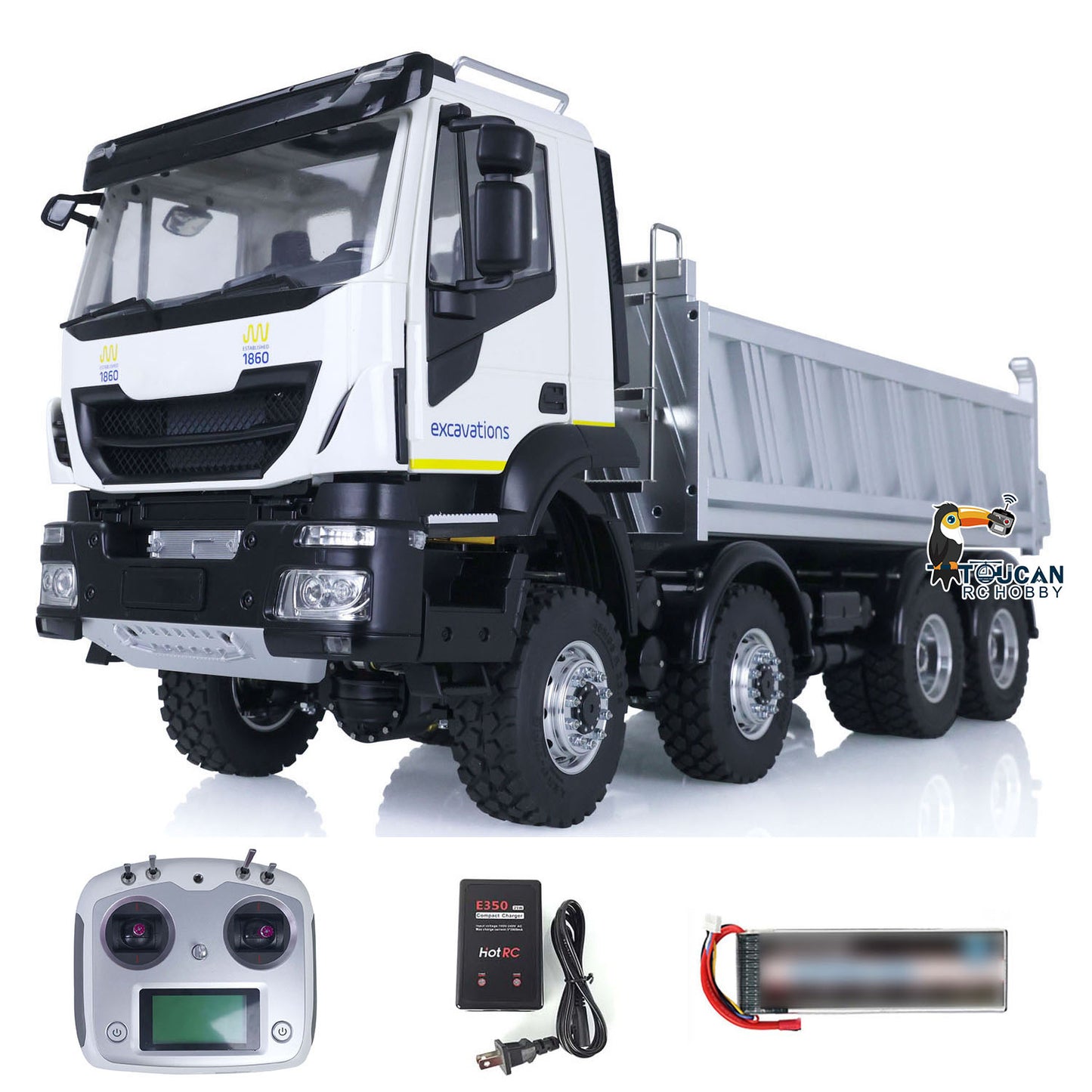 1/14 LESU Hydraulic RC Dumper Trucks for RTR 8*8 Remote Controlled Dump Ready to Run Car Light Sound System ESC Servo Motor