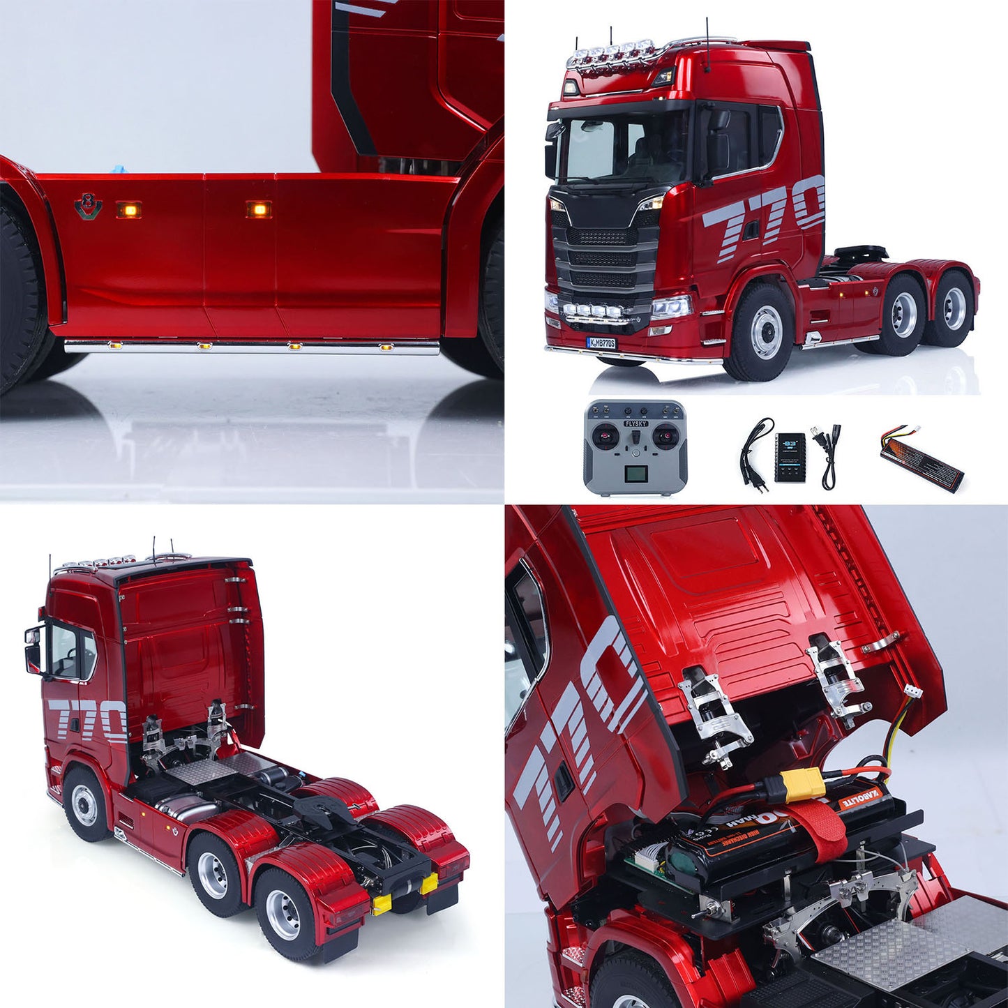 Fast Shipping KABOLITE 1/14 770S 100 RC Tractor Truck 6x6 Remote Control Lorry Car 2Speed Gearbox Differential Lock Battery Radio RTR Model