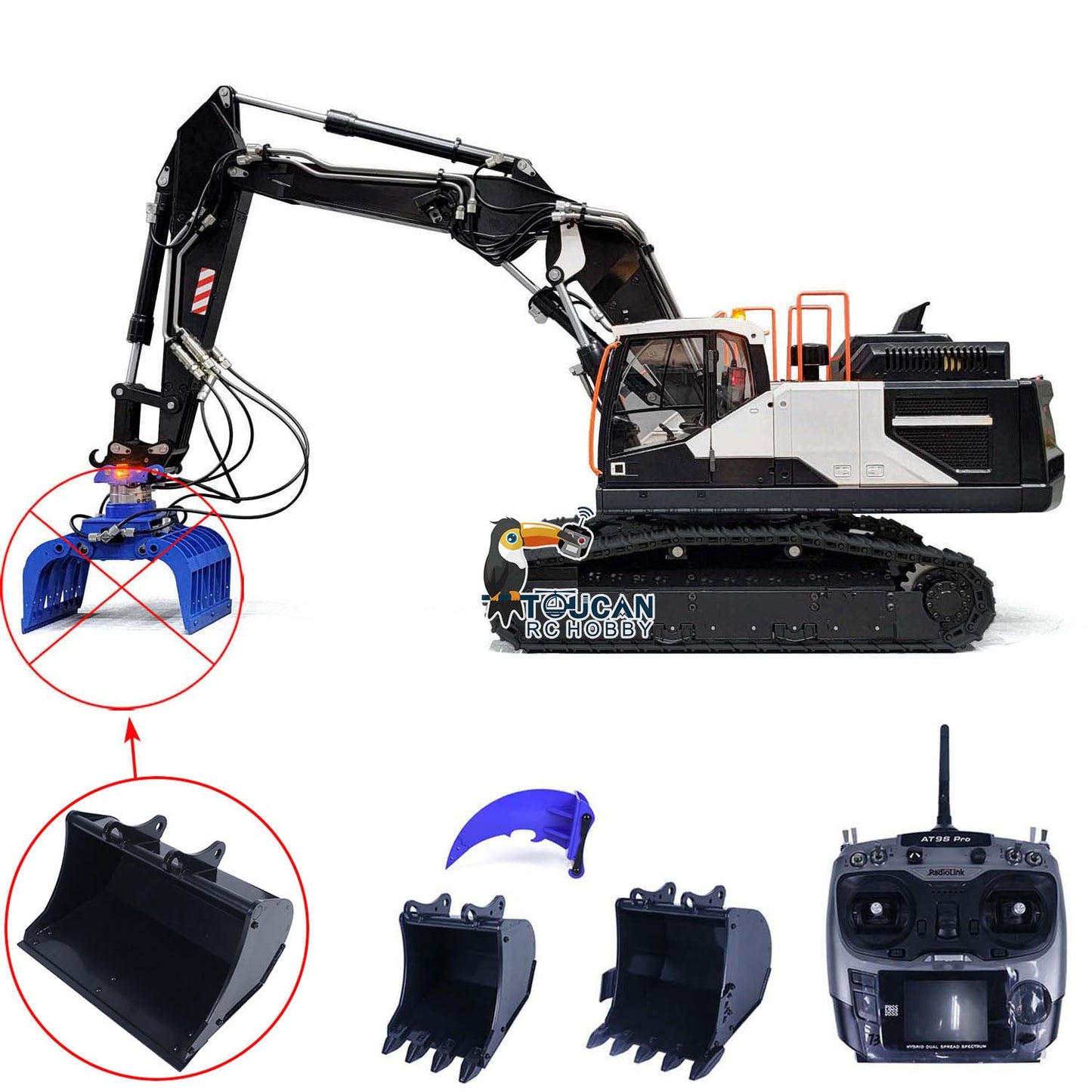 1/14 MTMODEL EC380 3 Arms Metal Hydraulic Tracked RC Excavator Assembled and Painted Construction Vehicle Heavy Digger Machine