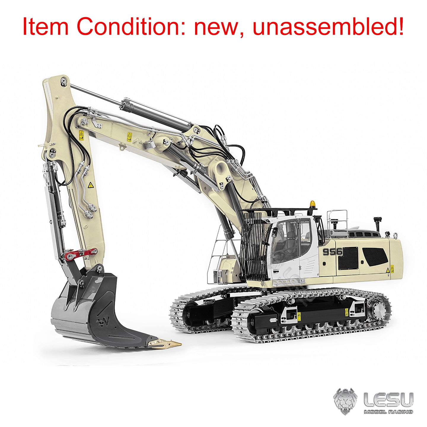 LESU 1/14 3 Arms Remote Control Metal Hydraulic Excavator Aoue LR956 KIT RC Digger Model 7CH Valve GPS 4MPA Dual Pumps Light ESC Unassembled