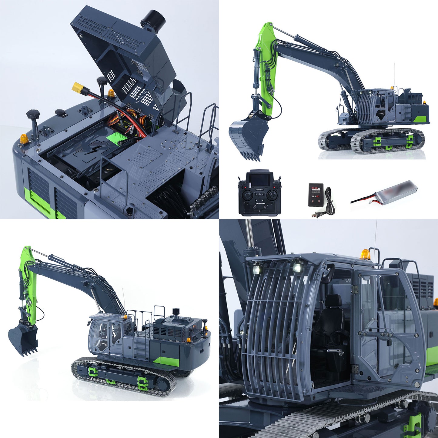 90% Metal LESU 1/14 RC Hydraulic Excavator Aoue ZX490 RTR Remote Control 2Arms Heavy Digger Model PL18EV Lite Light Sound Smoke Constraction Car
