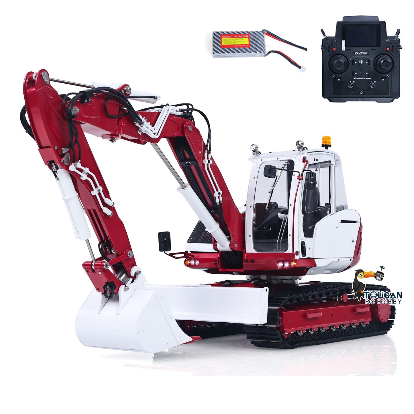 In Stock LESU 1/14 Metal RC Hydraulic Excavator MC15 4Arms Remote Control Digger 15MC 9 Valves Dual Pumps Light Sound PL18EV Lite