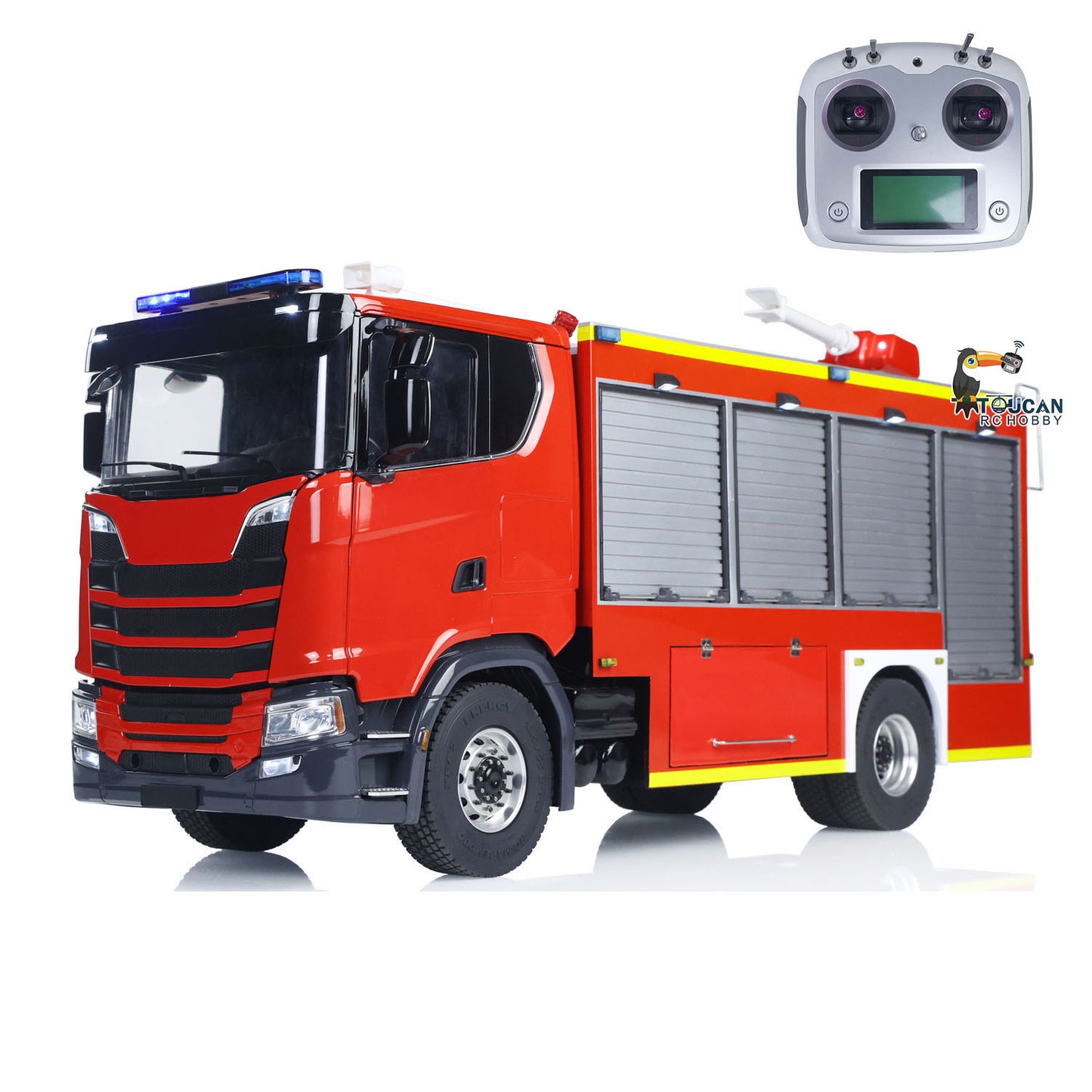 1/14 Electric Fire Truck SC 770S Remote Control Vehicle i6S Radio 11.1V Battery 2Speed Gerabox Water Spraying RC Model Car