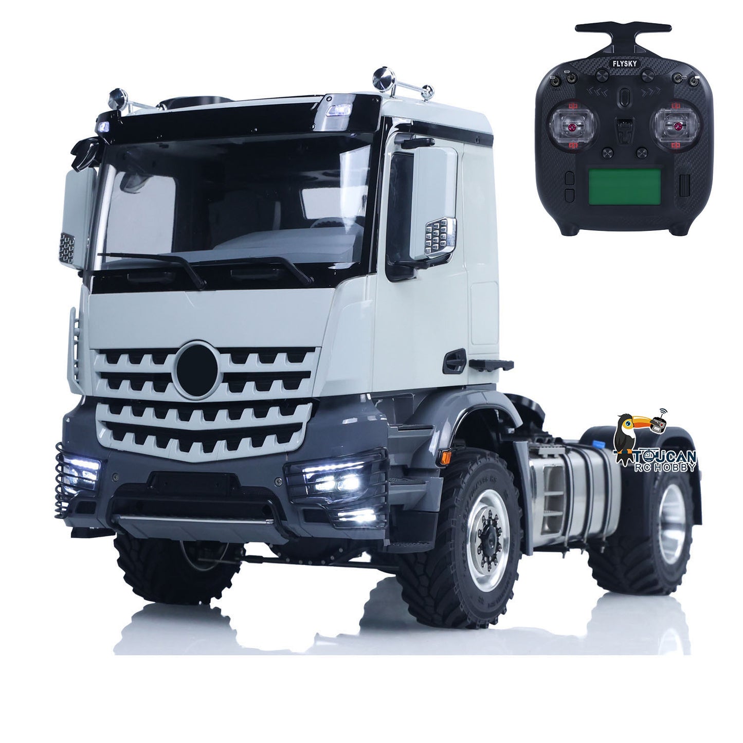 1/14 RC Tractor Truck L44 Remote Control Farm Vehicle Model Sequential Turn Signal 4×4 Axle Differential Lock 3Speed Gearbox ST8 Radio Controller