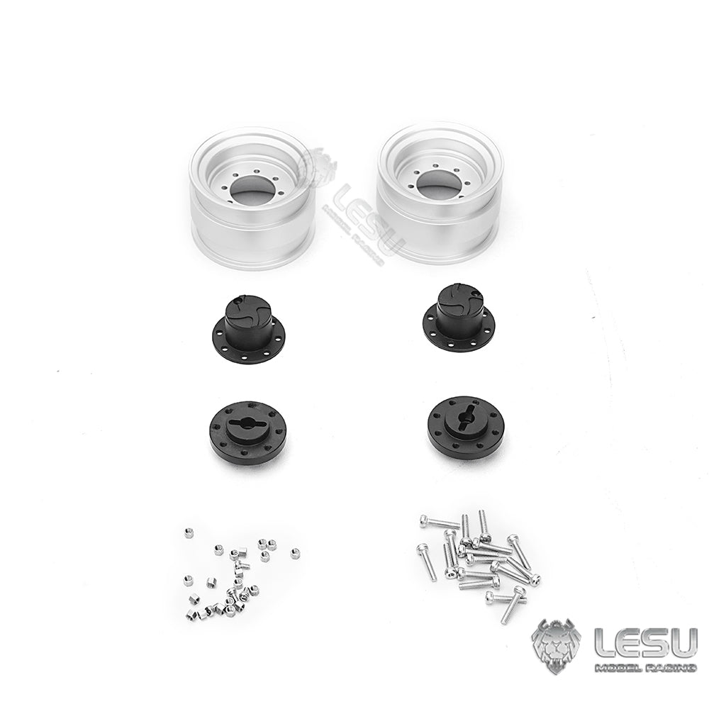 1Pair Wheel Metal Hub Rubber Tire for LESU AOUE MCL8 AT1050 6MDX DIY 1/14 RC Hydraulic Loader Radio Control Dump Truck Model Car