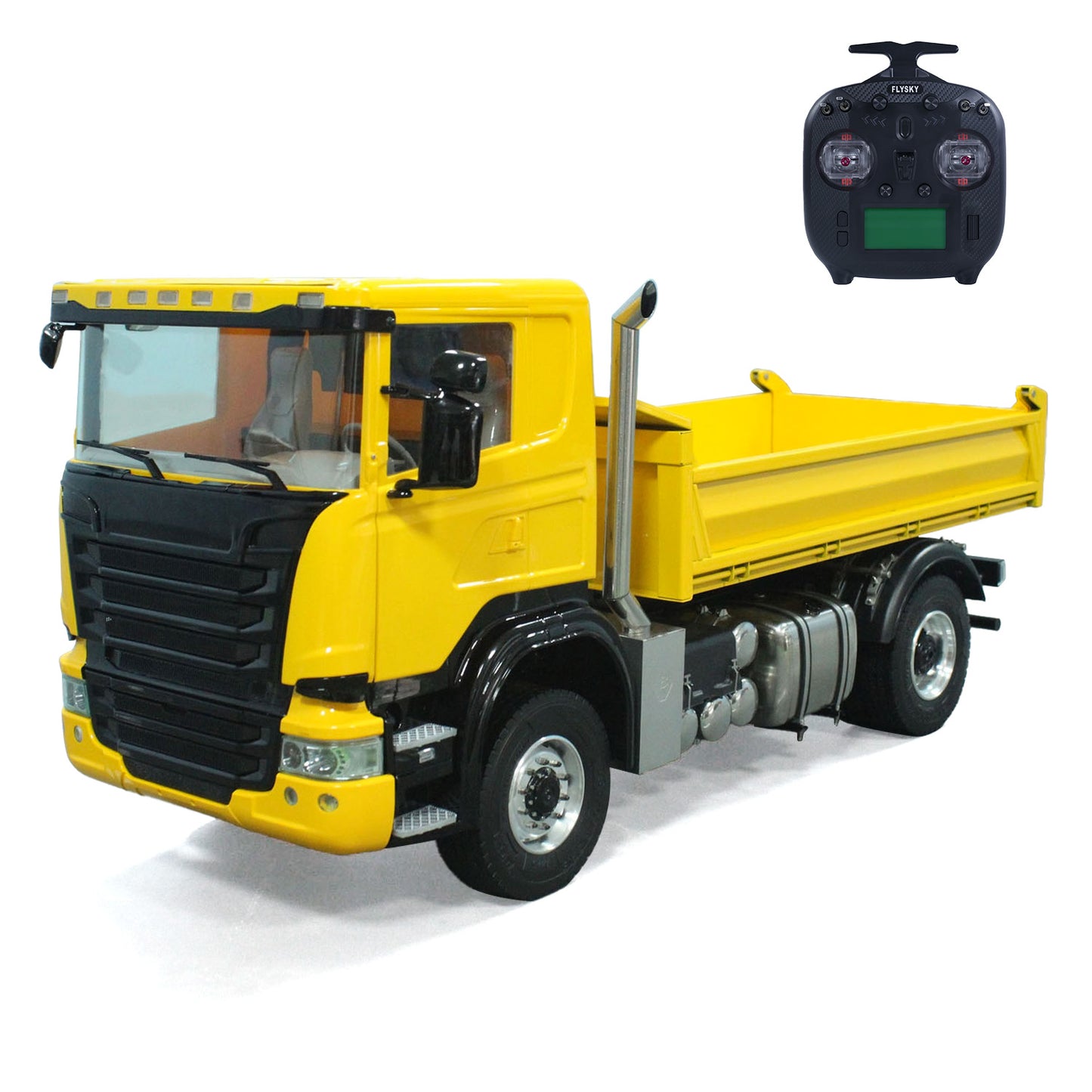 1/14 4*4 RC Hydraulic Dumper Car Remote Control Dump Truck Metal Tipper Electric Model FlySky I6S with 3-speed Transmission