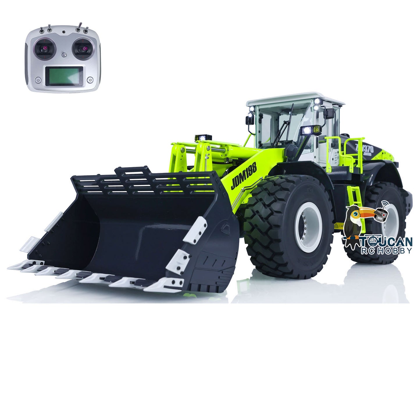 JDM 198 1/14 RC Hydraulic Loaders RTR ZW370 Radio Control Engineer Car Models with Light Sound System 2-Speed Transmission PNP RTR