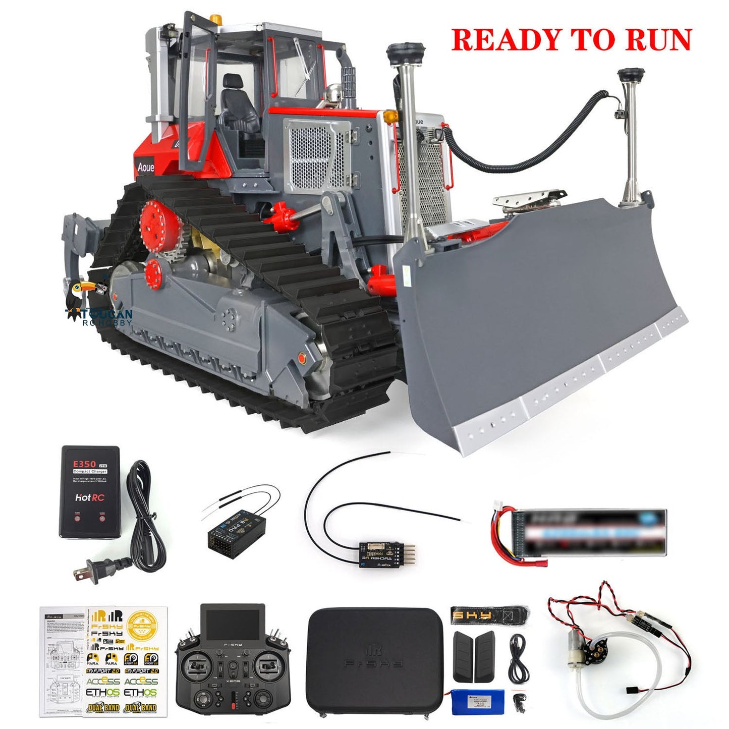 LESU 1/14 Aoue-DT60 RC Dozer Bulldozer Hydraulic Model Truck Pump Lights Motor ESC Servo Light Sound System GPS