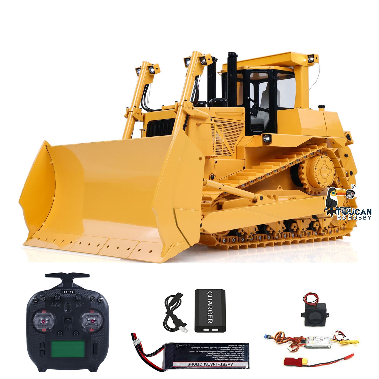 JDModel Metal 1/14 DXR2 RC Hydraulic Bulldozer Remote Controlled Dozer W/ New Sound Module Simulation Model PNP/RTR Optional Versions
