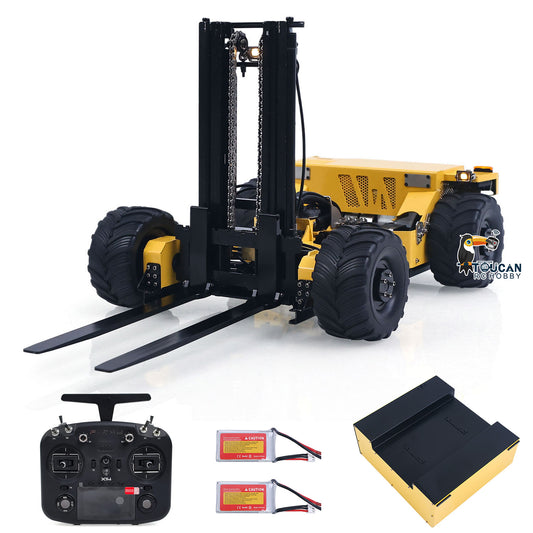 Super Frog Metal 1/14 Remote Control Hydraulic Truck Mounted Forklift BM214 Engineering Vehicle Frsky X14 Radio Lights Sounds