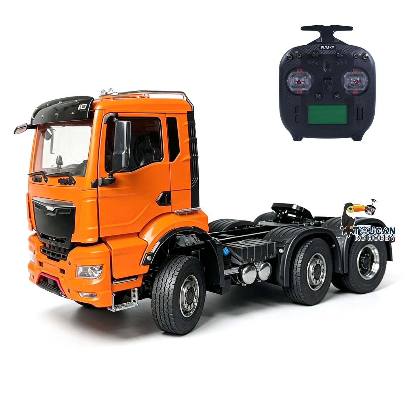 1/14 Metal 6X6 Remote Control Tractor Truck RC Lorry Car 3Speed Gearbox Wheelhub Reduction Axle Light Sound System ST8 Radio