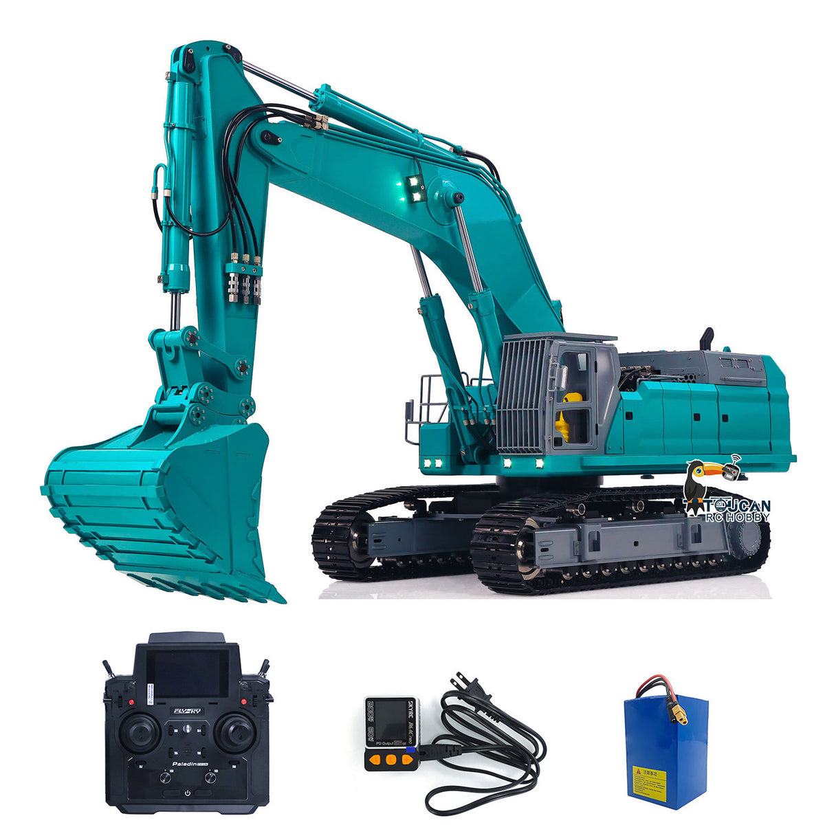 1/12 6-Way Valves Remote Control Hydraulic Excavator 395F Metal RC Digger Dual Pump Brushless Motor Paladin PL18EV LITE Radio