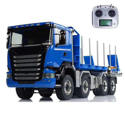 1:14 8x8 RC Hydraulic Roll-on Dump Truck Radio Controlled Tipper Car U-shaped Short High Bucket Timber Flatbed Sounds Lights