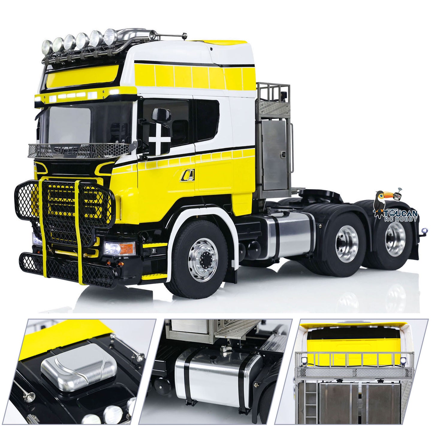 TOUCAN Metal Chassis 1/14 RC Tractor Truck 6x6 RTR Remote Control Car Simulation Model Sound Light ESC Servo Motor DIY Parts