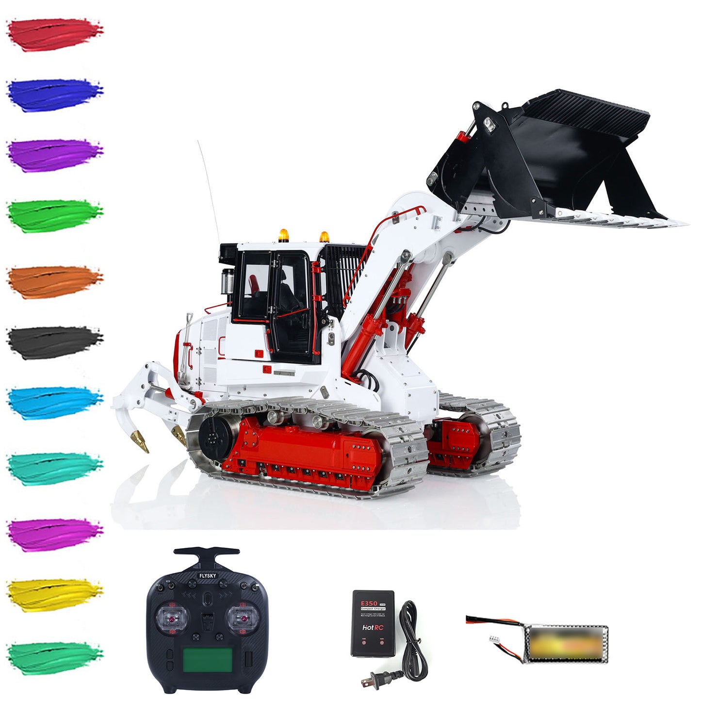1:14 LESU 973K RC Hydraulic Loader RTR Radio Control Modle Tracked Car Openable Bucket  Engineering Vehicle Flysky ST8 Constraction Machine