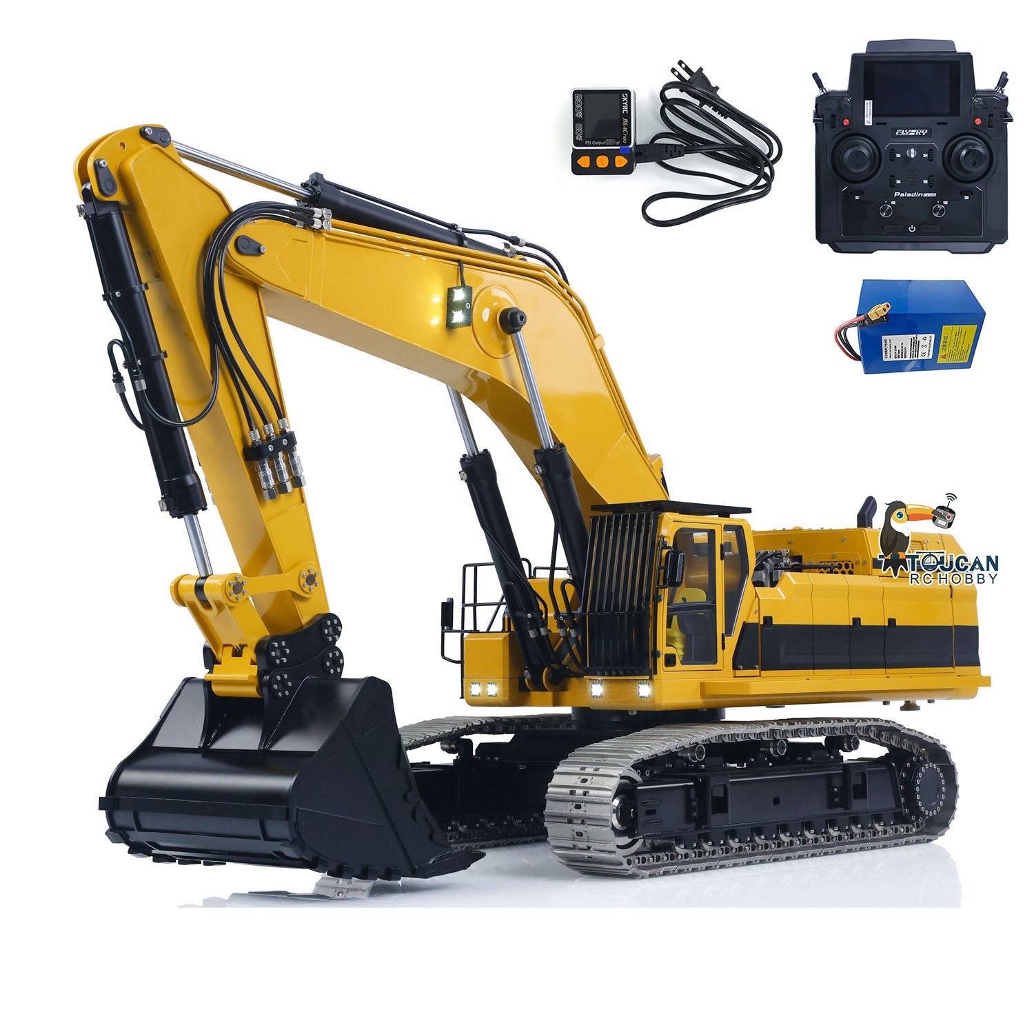 55KG! 1/12 Metal Remote Control Hydraulic Tracked Excavator 395F RC Di ...