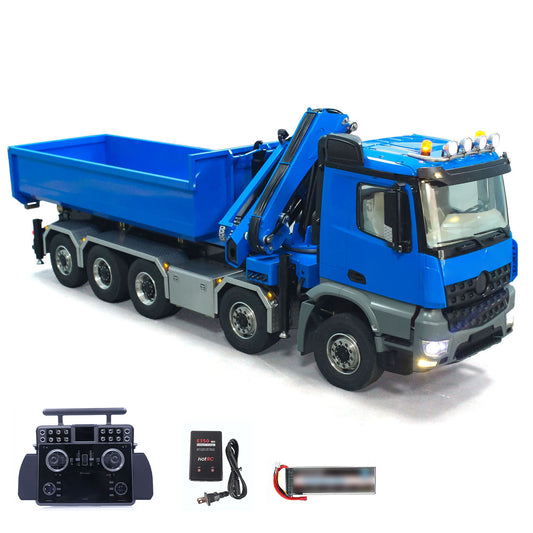 10*10 1:14 RC Hydraulic Crane Radio Controlled Dump Truck Full Dumper Car Model Rear Axle Lifting ESC Servo Motor