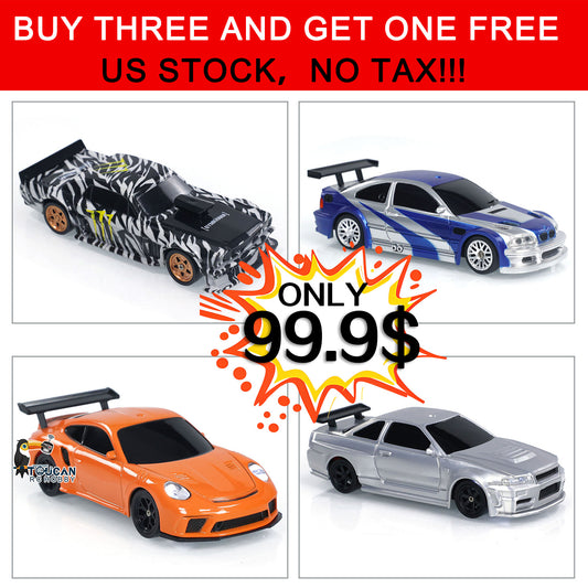 ¡¾FREE SHIPPING¡¿US STOCK 4PCS 1/43 Radio Control Drift Car 4WD RC 2.4g Mini Race Car High Speed Model Toy