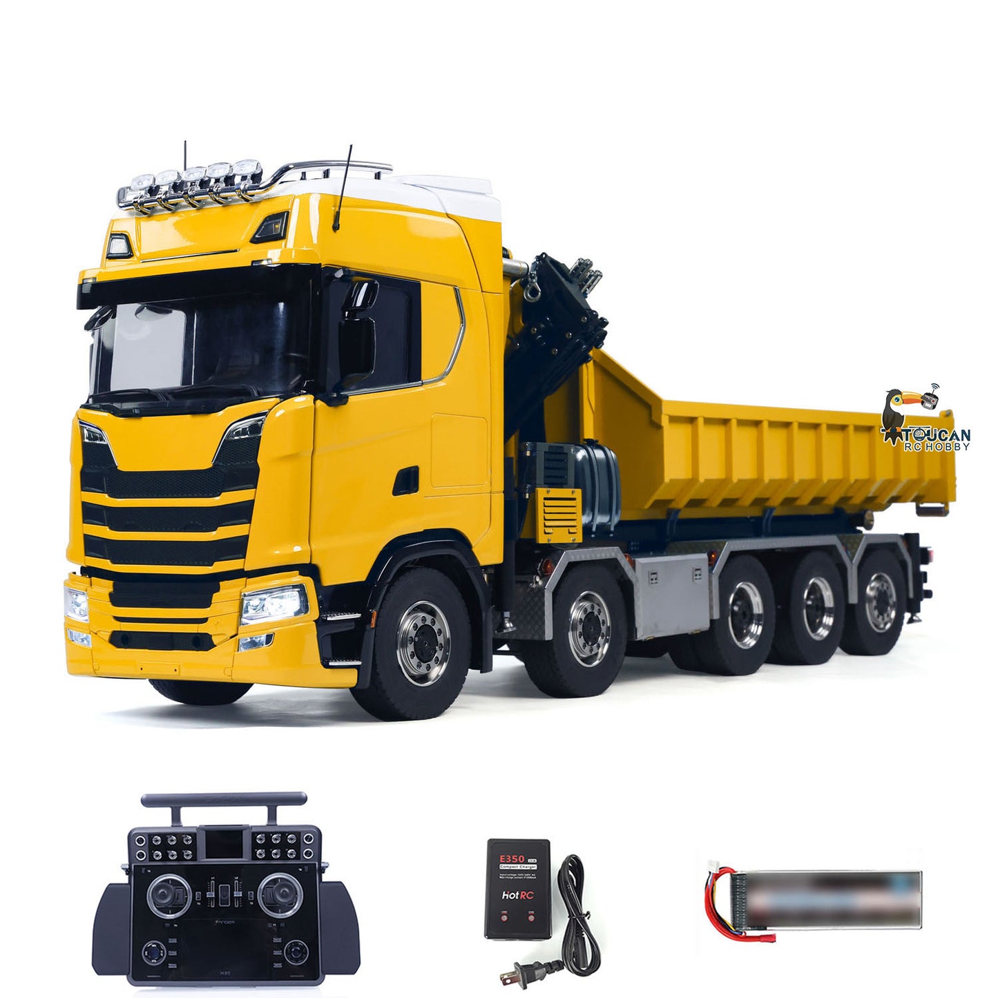 RC Metal 1/14 Hydraulic Dumper & Crane 770S 10x10 3-speed RTR Full Dump Trucks Battery