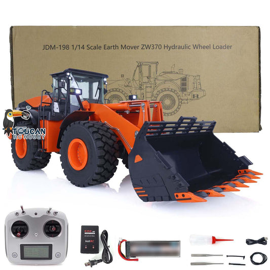 JDMODEL Metal Hydraulic Loader JDM-198 1/14 ZW370 RC Construction Vehicles RTR Car Models 2-Speed Transmission Battery