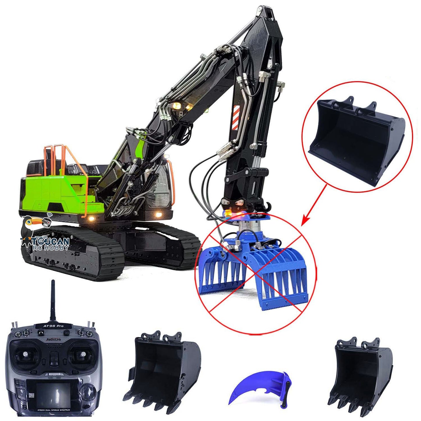 1/14 MTMODEL EC380 3 Arms Metal Hydraulic Tracked RC Excavator Assembled and Painted Construction Vehicle Heavy Digger Machine