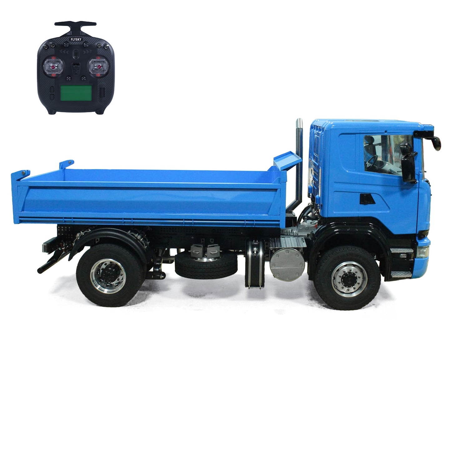 1/14 4*4 RC Hydraulic Dumper Car Remote Control Dump Truck Metal Tipper Electric Model FlySky I6S with 3-speed Transmission