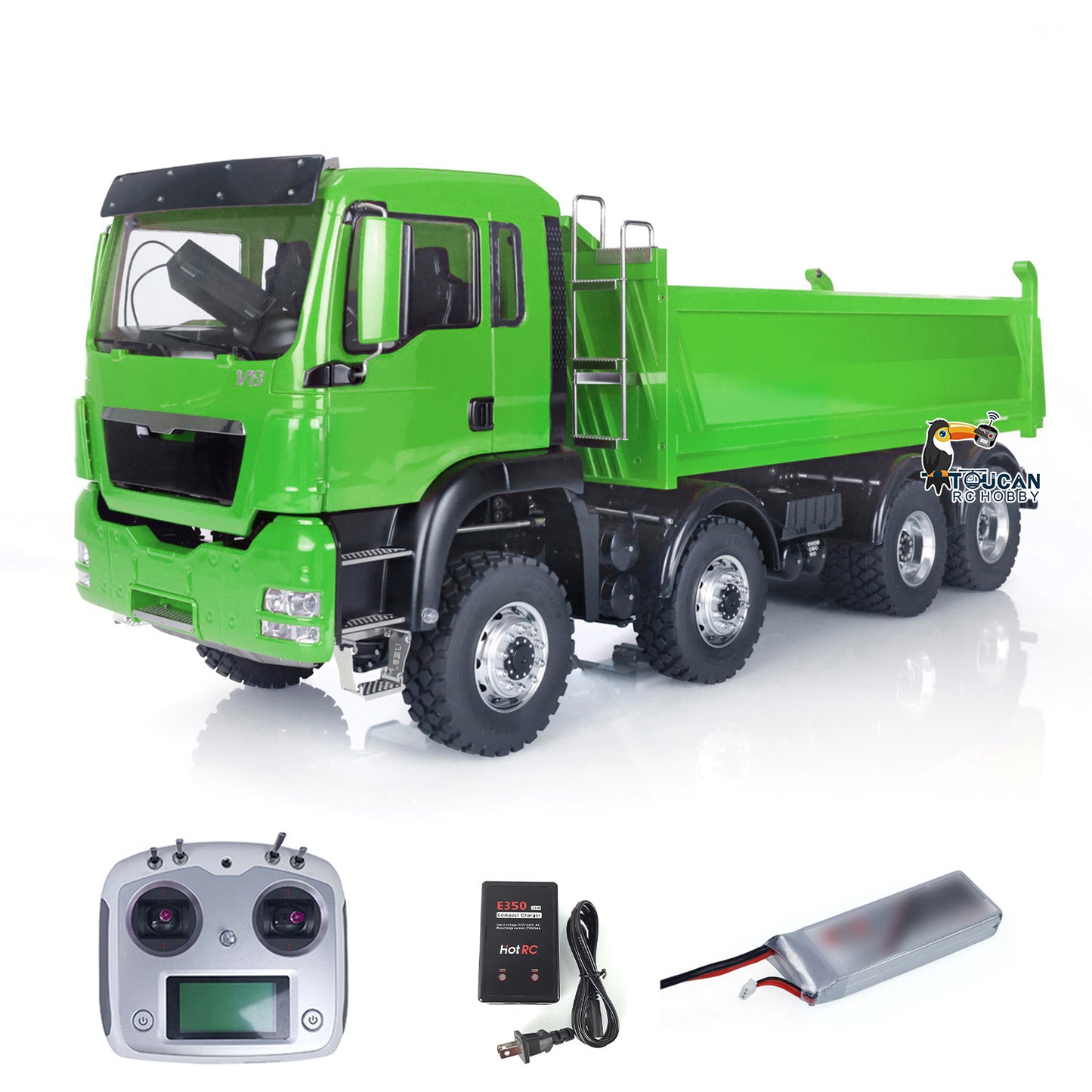 LESU 8x8 1/14 RC Hydraulic Lifting Dumper Truck Model Radio Control Painted Car 540 Power Motor 2-speed High Torque Transmission