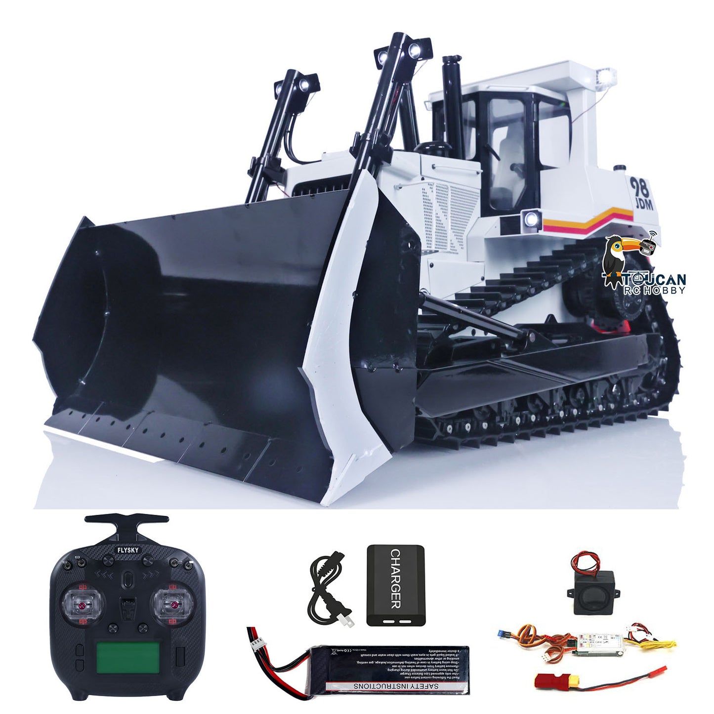 JDModel Metal 1/14 DXR2 RC Hydraulic Bulldozer Remote Controlled Dozer W/ New Sound Module Simulation Model PNP/RTR Optional Versions