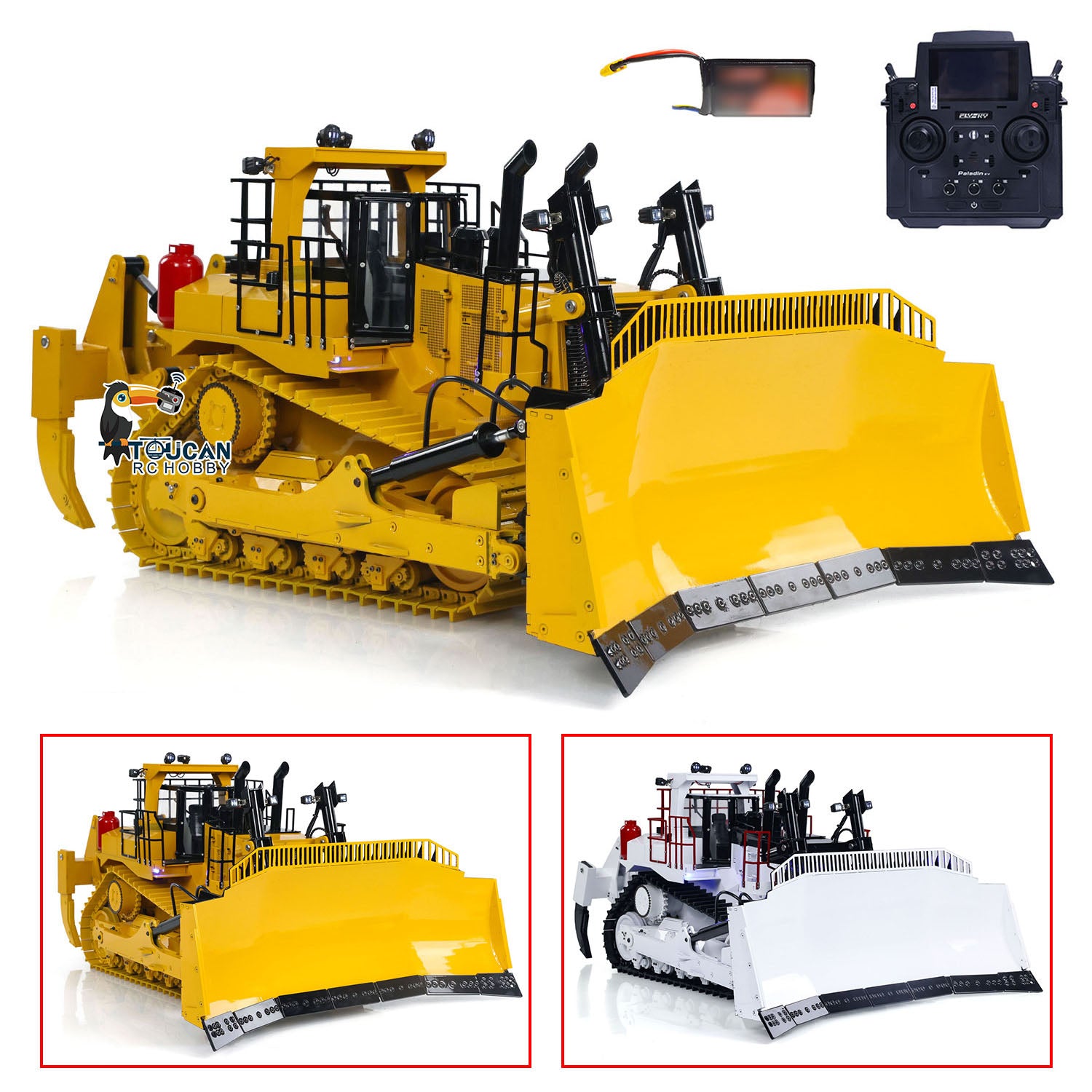 1/14 RC Hydraulic Metal Dozer D11T Paladin PL18EV Remote Control Bulld ...