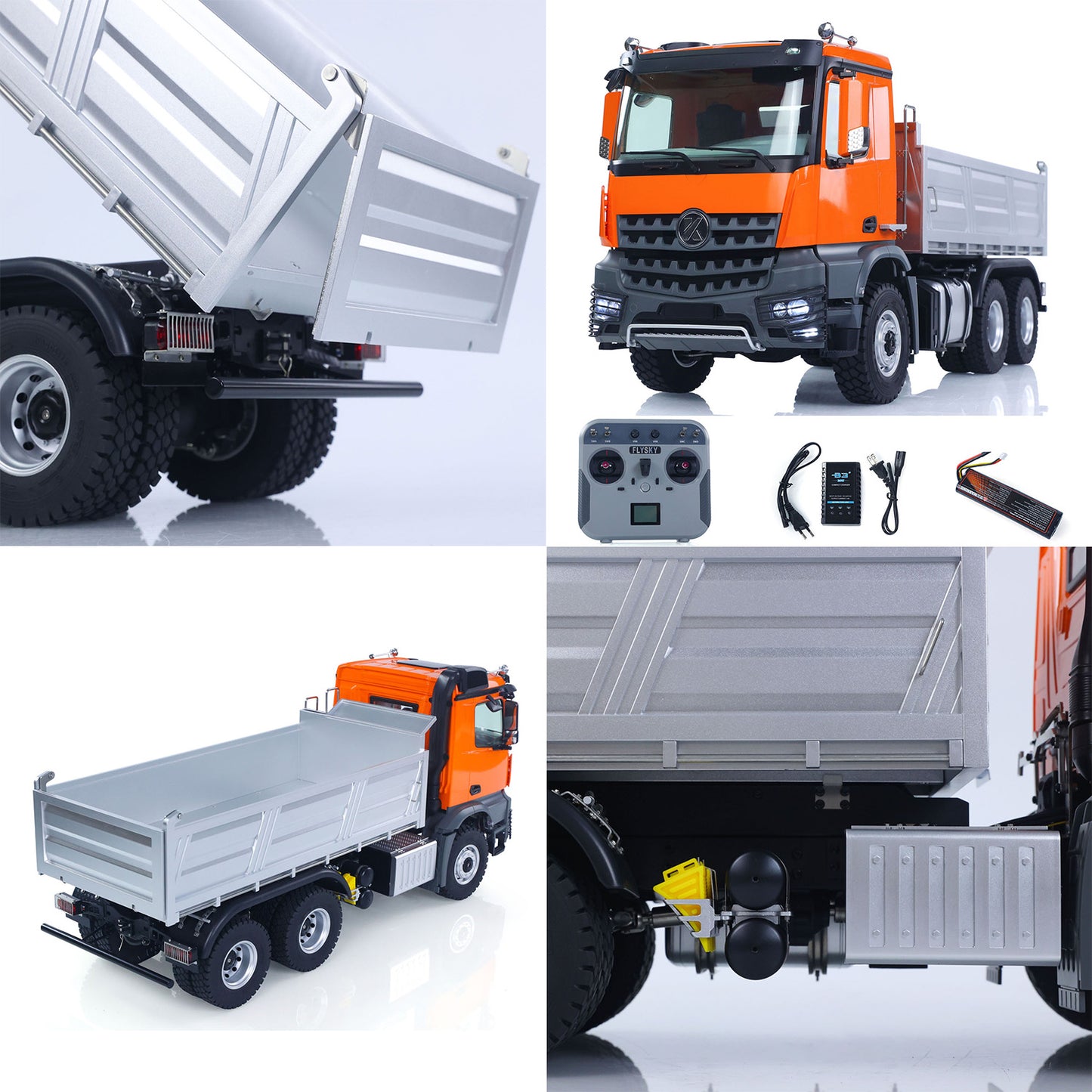 New 2.4G RC Electric Lifting Dumper 5702 Model 1:14 6x6 Remote Control Tipper Lifting Rod Vehicle Sound Light Motor RTR Car Toy