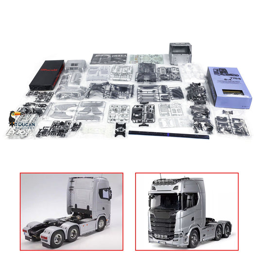 1/14 6X4 770S 56373 RC Tractor Truck Silver 3-speed Remote Controlled Car 532x193x307mm DIY Electric Model Kit Motor