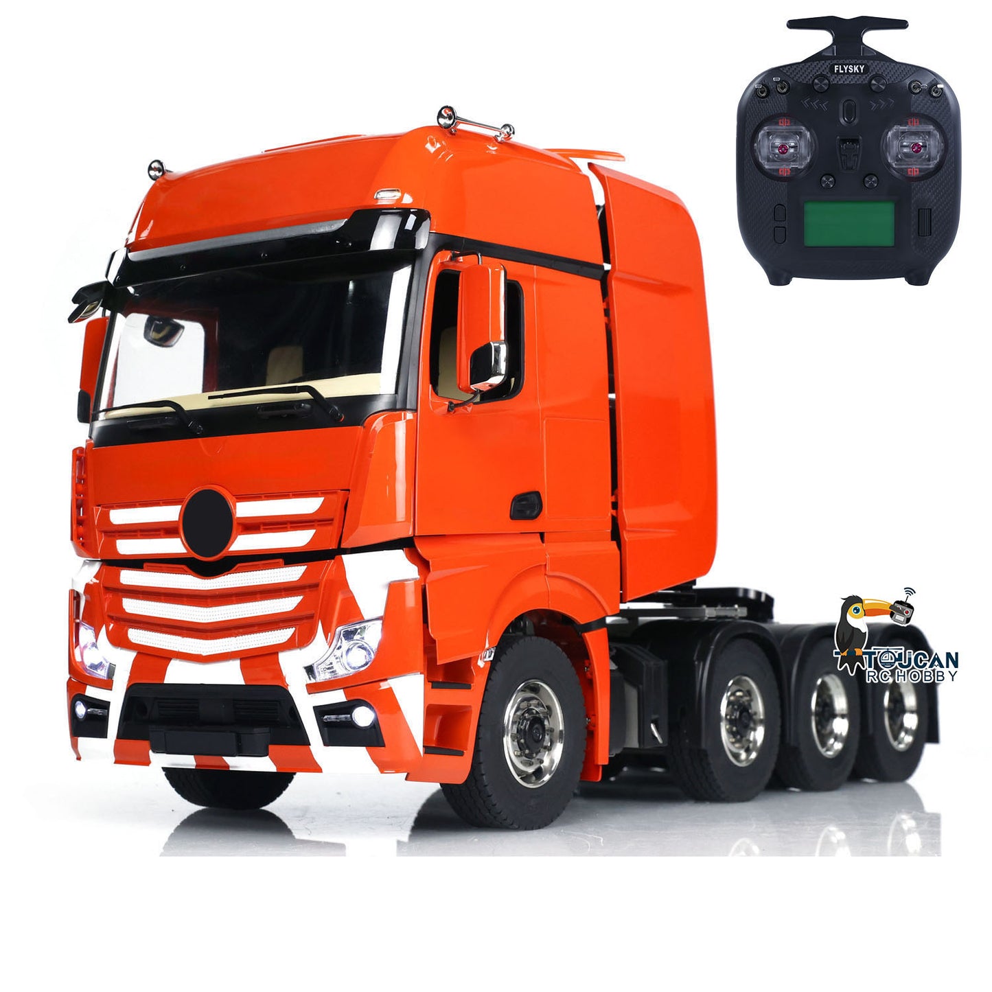JDMODEL JDM-18F 1/14 Metal 8x8 Assembled RC Tractor Construction Car Differential Lock Motor Simulated Lights Sounds
