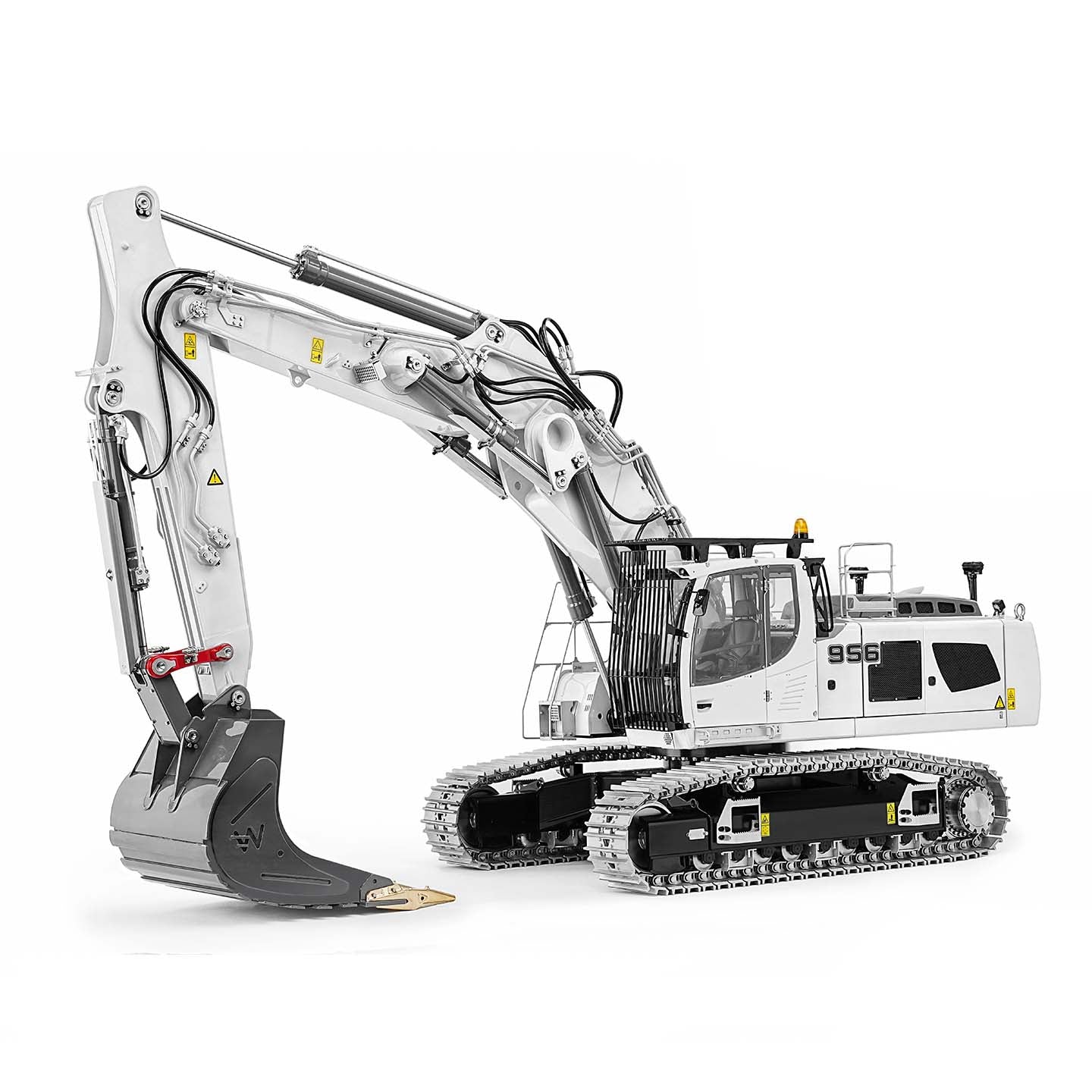 Almost Full Metal LESU 1/14 RC Hydraulic Excavator LR956 Remote Control 3 Arms Digger Model PNP Dual Pump System 4+3CH Valve Light Assembled
