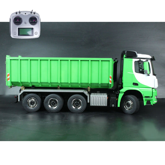 8x8 1/14 Metal Hydraulic RC Full Dump Truck Roll On Remote Controlled Tipper Car Hobby Model Sound Light Light System