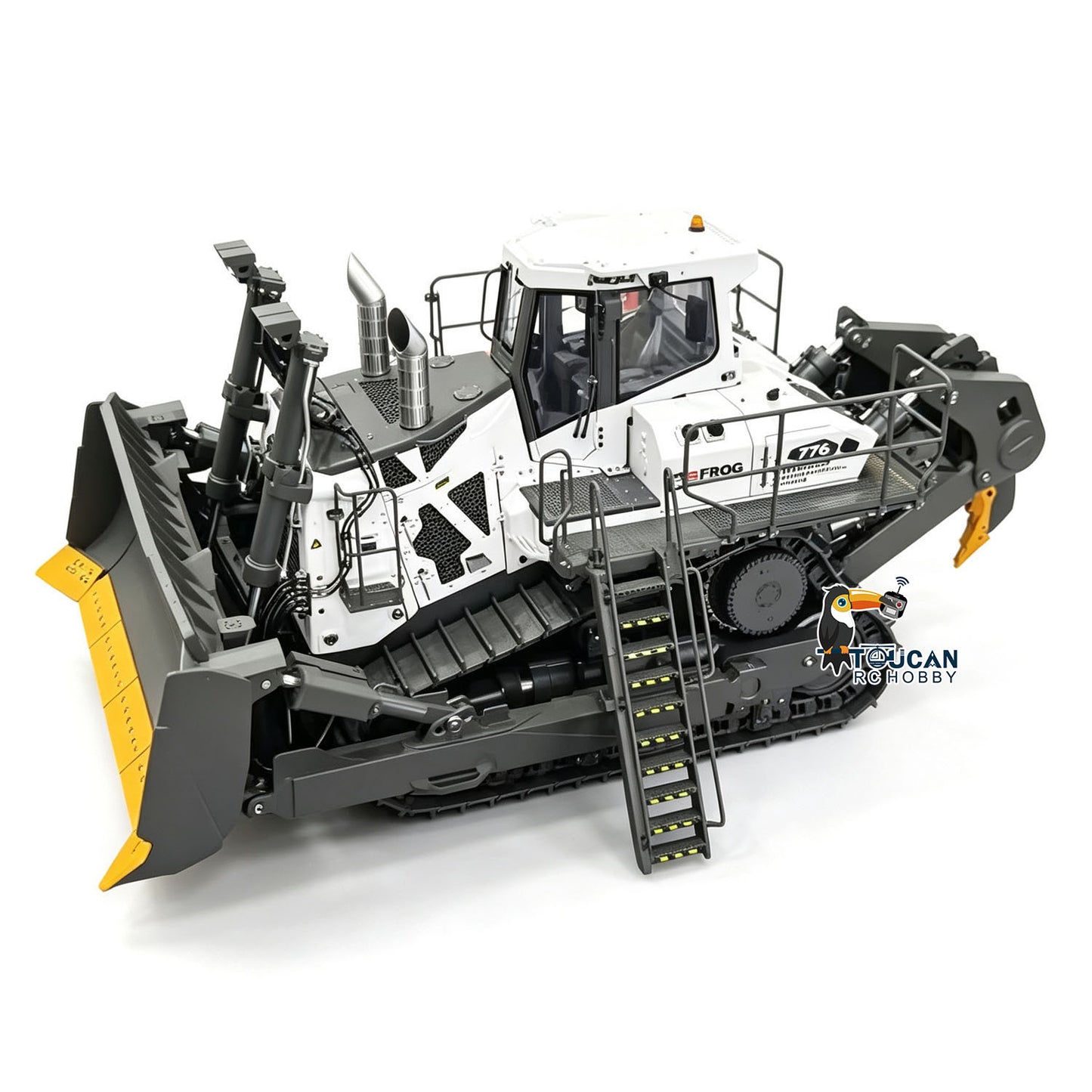 Super Frog 1/14 Metal RC Hydraulic Bulldozer LR776 3way Blade 7CH Valve Automatic Grease System Electric Wipers FrSky X20R Radio Controller