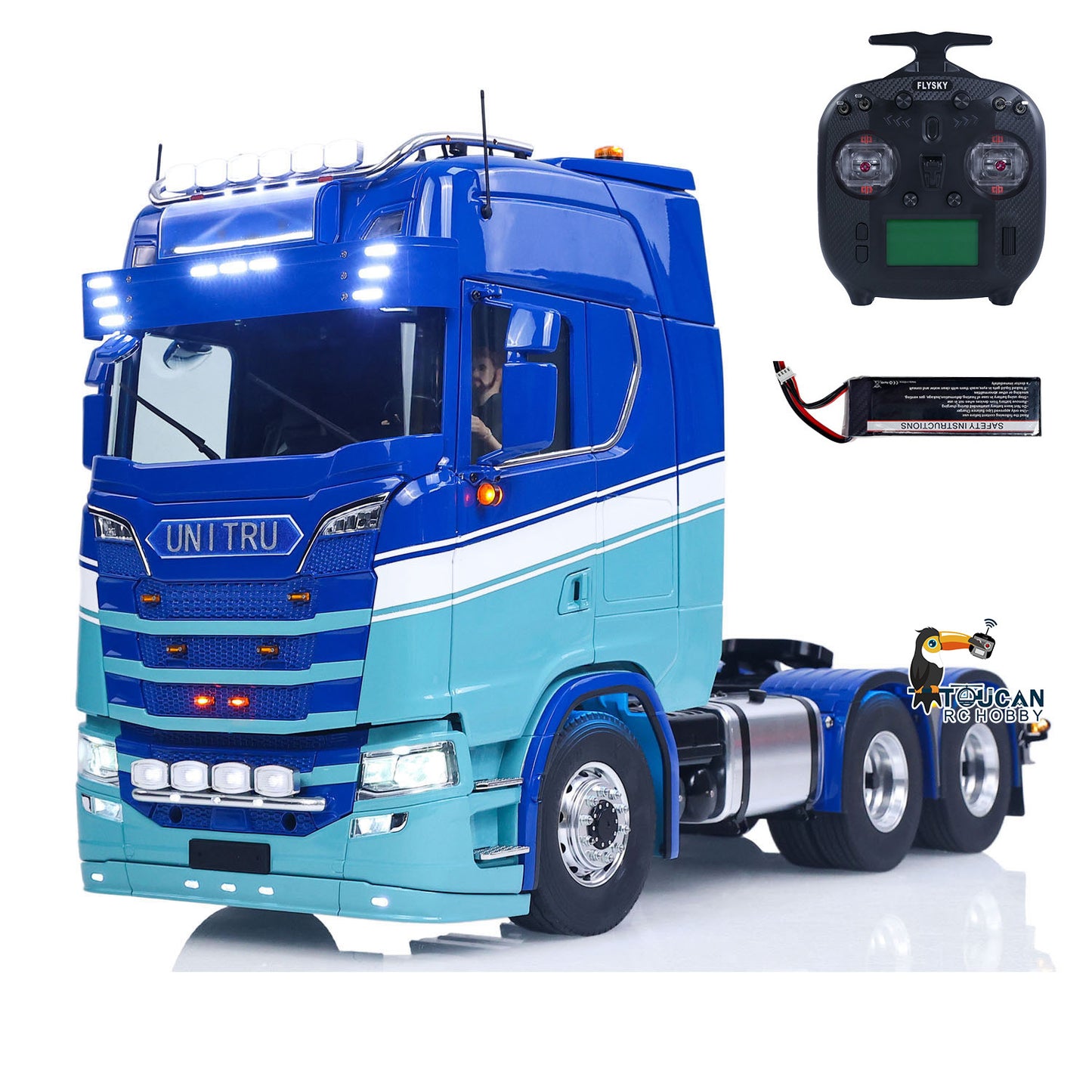 RTR Unitru 06 770S 1/14 Remote Control Tractor Truck 6X6 Metal Chassis 2Speed Gearbox Smoke Lights Sounds Brushless Motor ESC