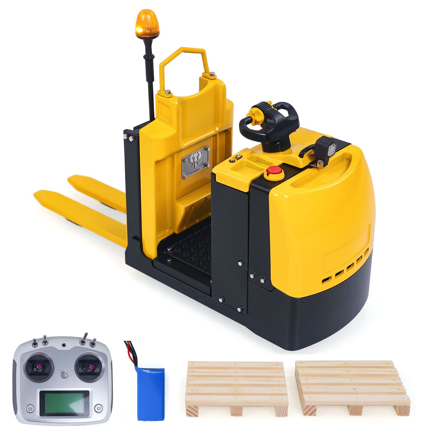 Metal 1/14 RC Electric Forklift MO55 RTR Remote Control Low Level Order Picking Truck Model Flysky Radio Battery Light Sound Ready to Run
