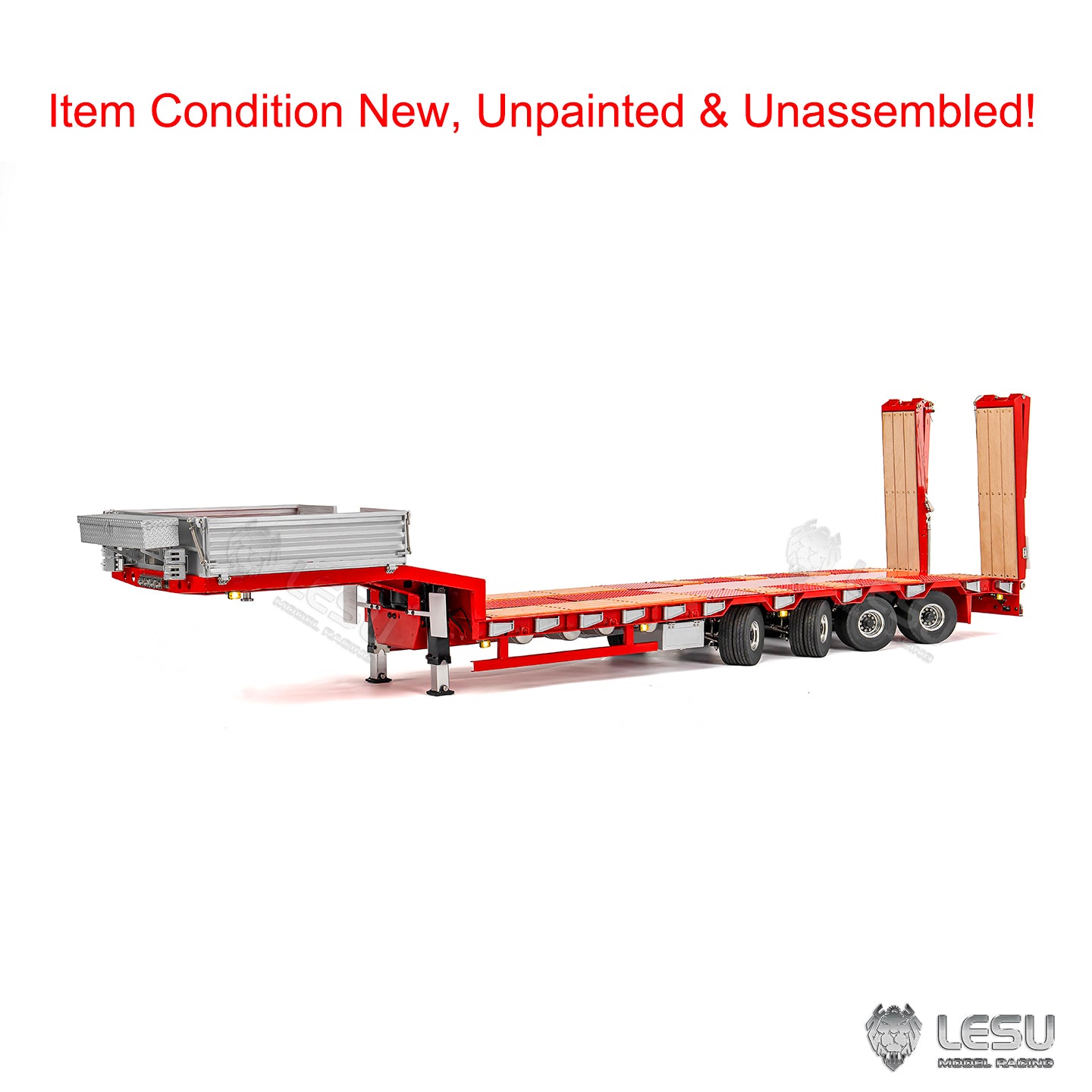 LESU Metal 1/14 RC Trailer A0054 Hydraulic Lifting Tailboard 4 Axles Steering Available for DIY RC Tractor Truck Lorry Car Model