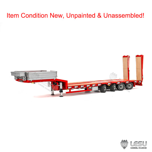 LESU Metal 1/14 RC Trailer A0054 Hydraulic Lifting Tailboard 4 Axles Steering Available for DIY RC Tractor Truck Lorry Car Model