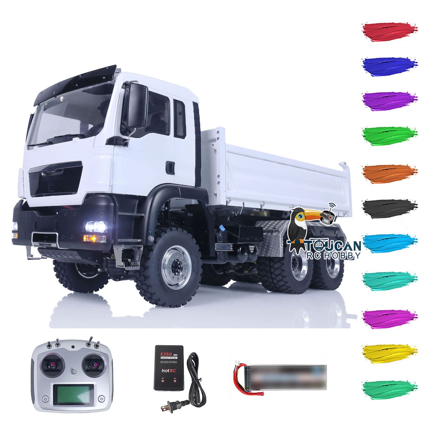 LESU TGS 3-way 1/14 RC Dumper Truck Hydraulic Vehicles Lights Sound Painted