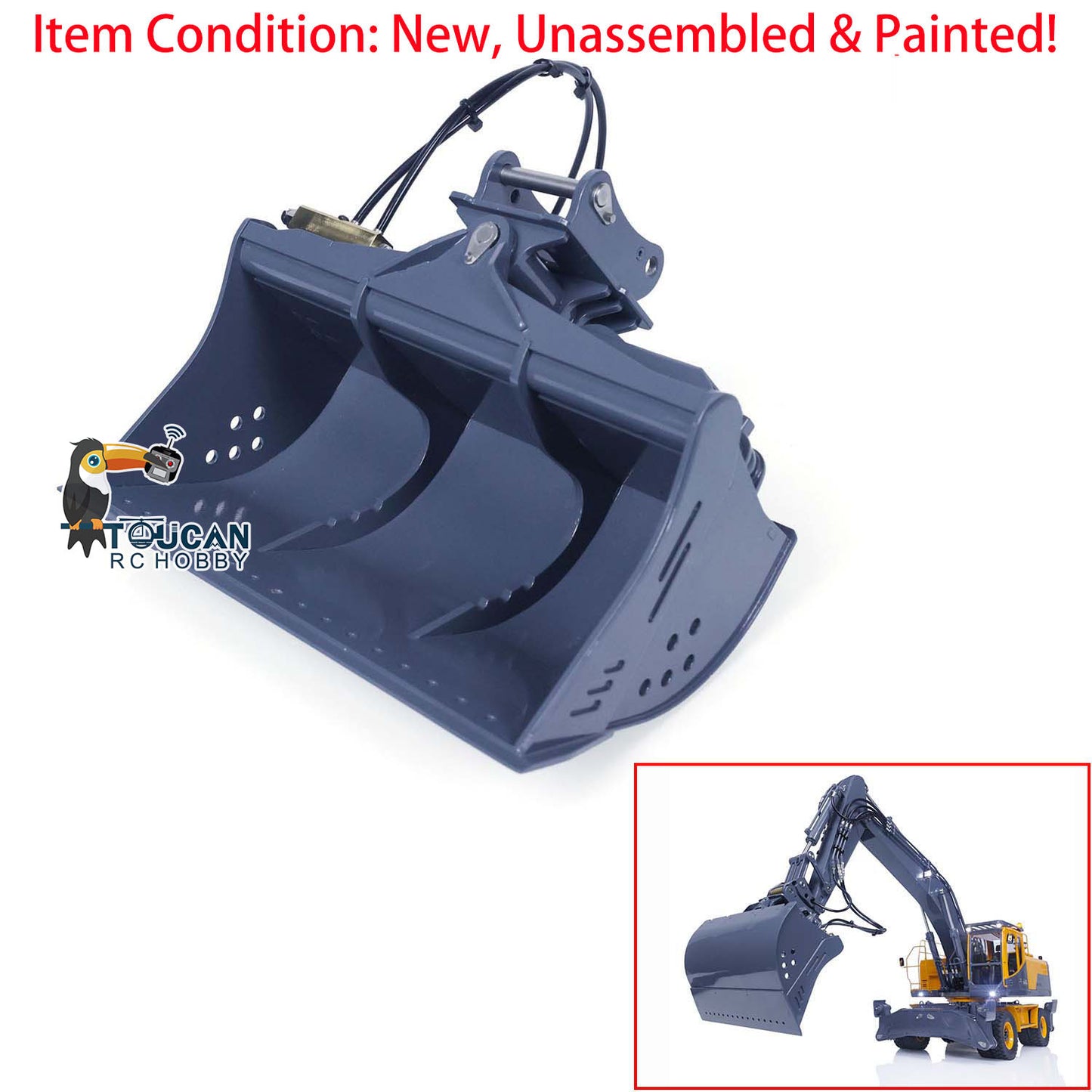 LESU Metal Tiltable Bucket for 1/14 Hydraulic RC Excavator PC360 ET26L 945 Radio Controlled Construction Vehicle Model