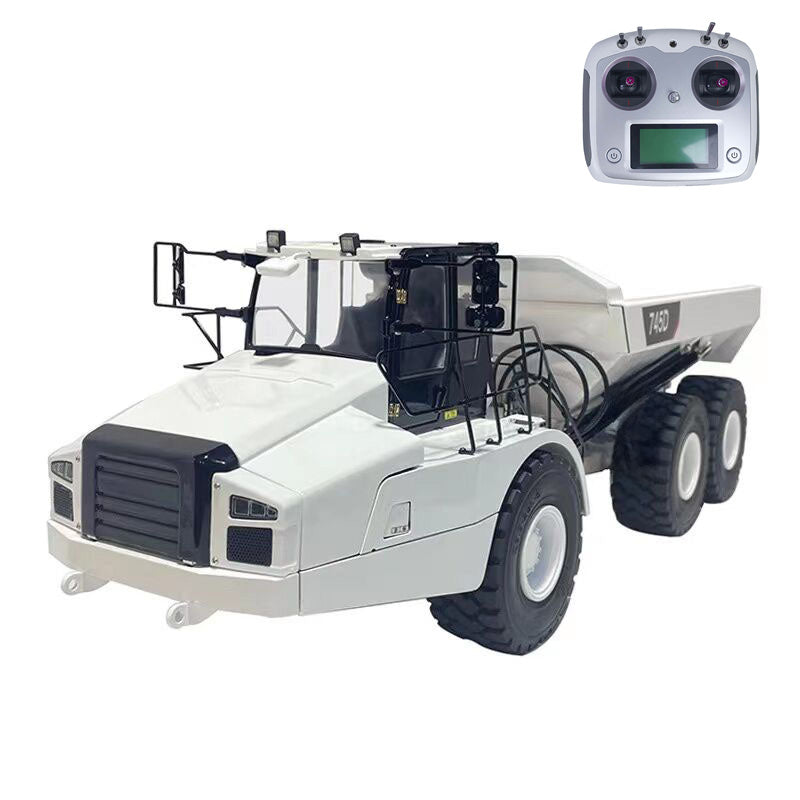 1/14 DIM K745 6*6 2.4Ghz Metal Hydraulic Radio Controlled Articulated Truck Pump Valve Cylinder Sound Light Almost Ready To Run