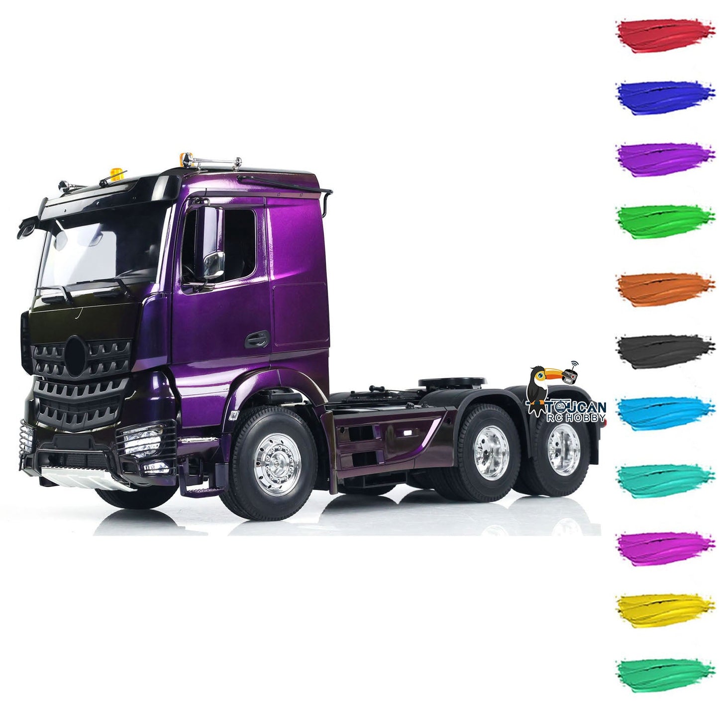 1/14 6x4 RC Tractor Truck Remote Control Car Painted Assembled Model Light Sound Roof Rotating Lights PNP RTR Optional Versions